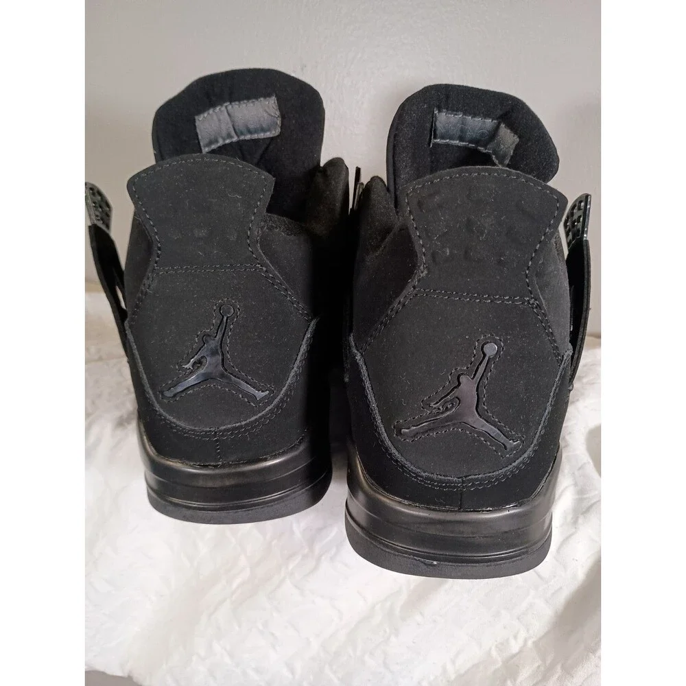 Nike Air Jordan 4 Black Cat Triple Black Mens Sneakers Shoes C1110-010 Size 11